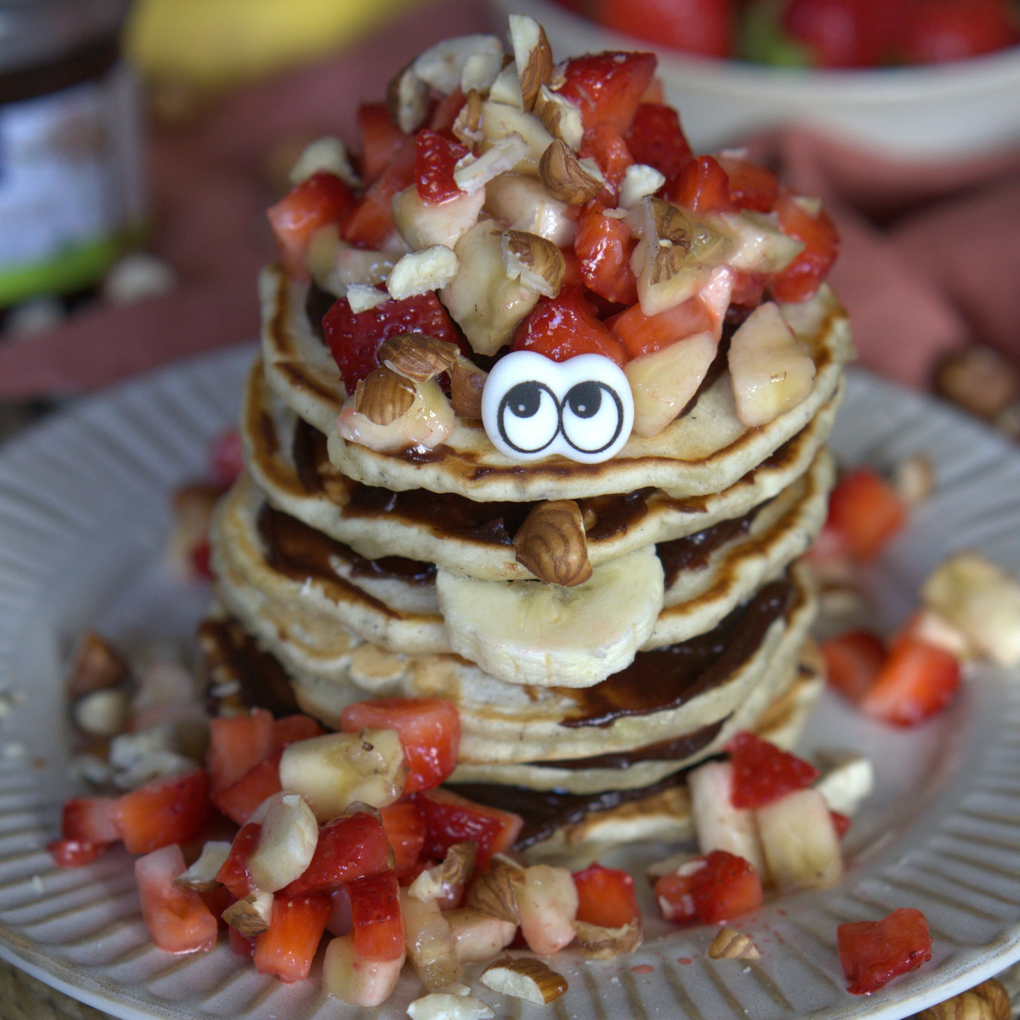 American Pancakes mit Erdbeeren
