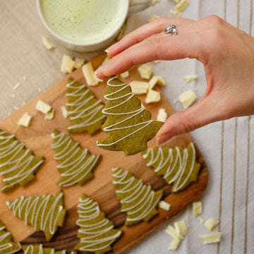 Rezept für Matcha-tannenbaum-Plätzchen industriezuckerfrei