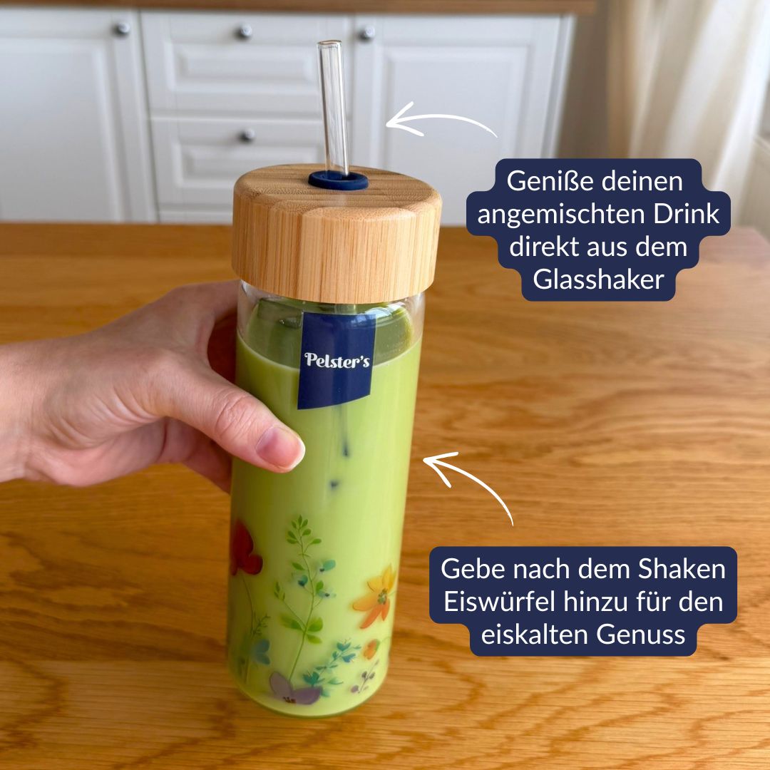 Bambusdeckel mit Glasshaker_Anwednung