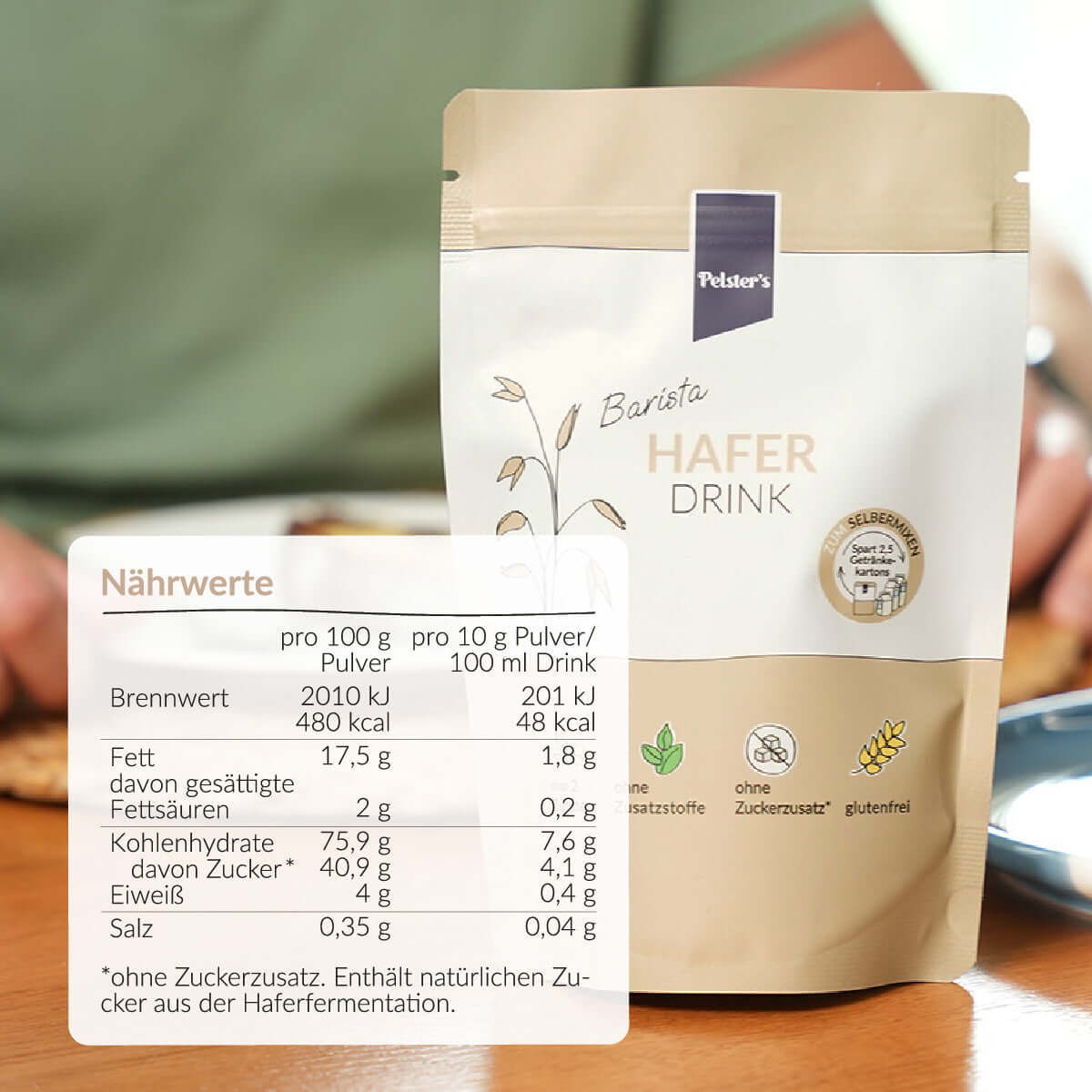 Barista Haferdrink mit seinen Nährwerten 