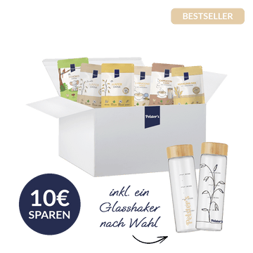 Bestseller Probierbox + Glasshaker mit Auswahl der beliebtesten Produkte in einem Set.