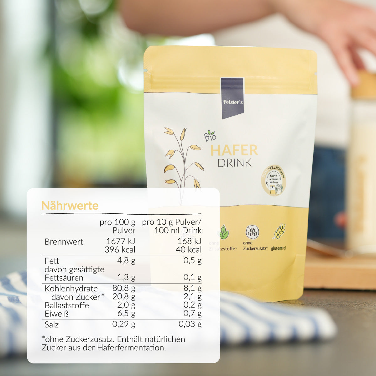Bio Haferdrink mit Nährwerten 