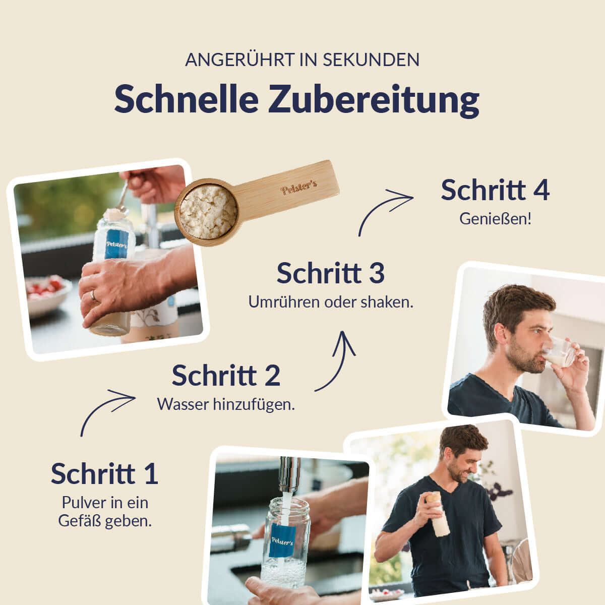 Zubereitung Schritt für Schritt Haferdrinkpulver 
