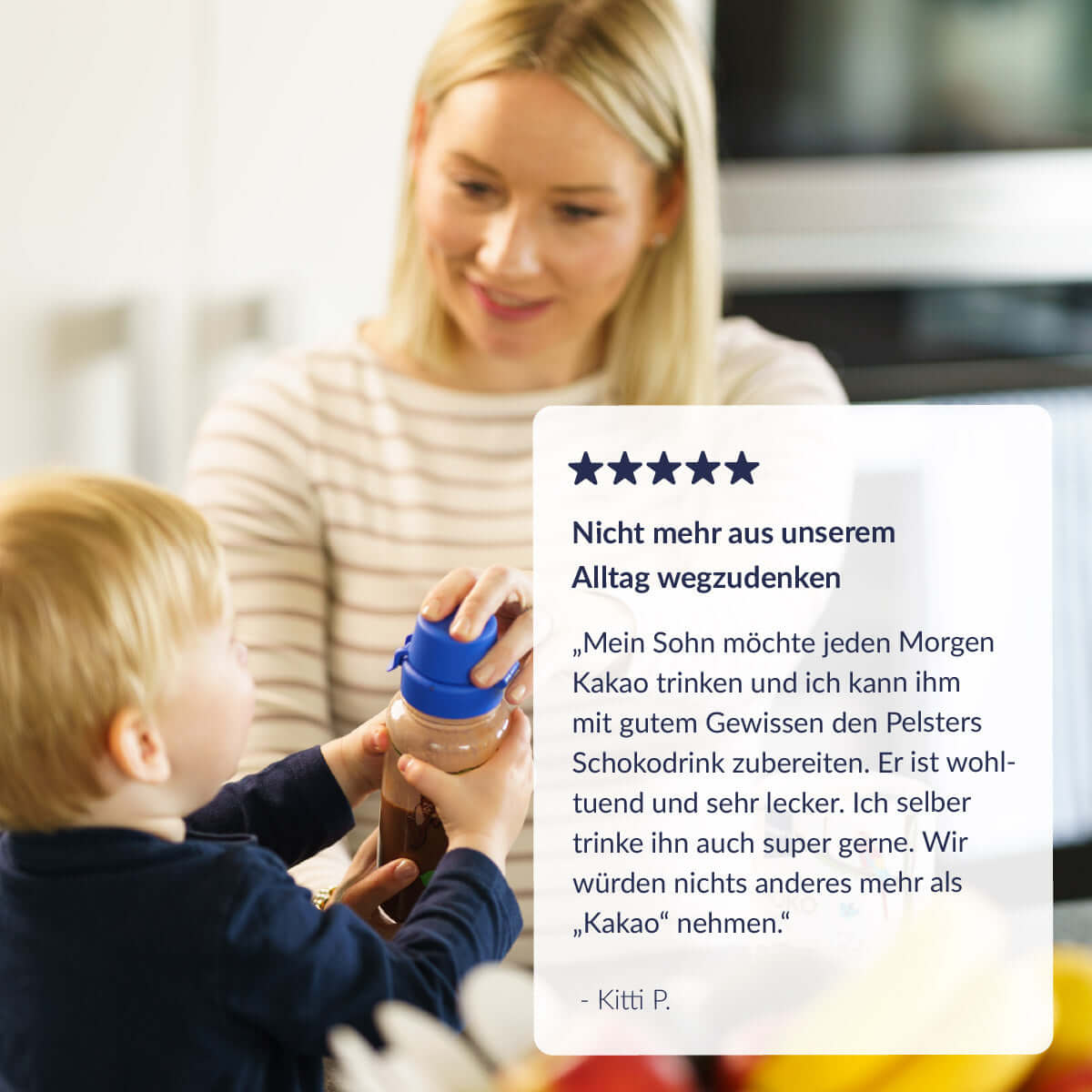 Bio Schokodrink mit positivem Kommentar 