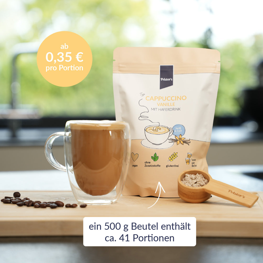 Cappuccino Vanille mit 500g Beutel 