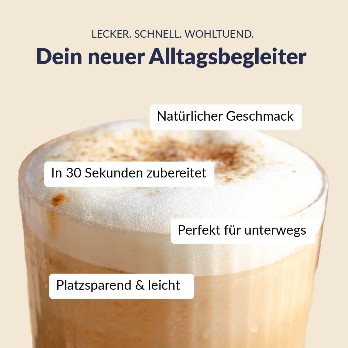 Cappuccino mit Milchschaum und USPs