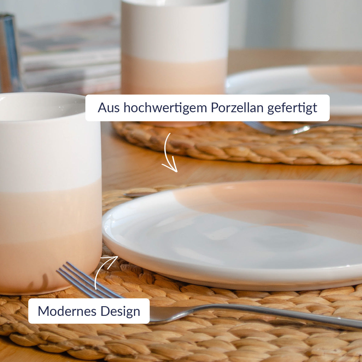 Pelster's Frühstücksteller in stilvollem apricot mit USPs