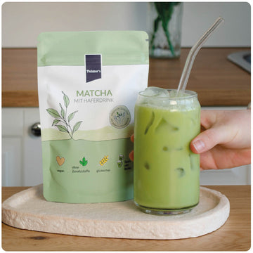 Iced Matcha mit Haferdrink 
