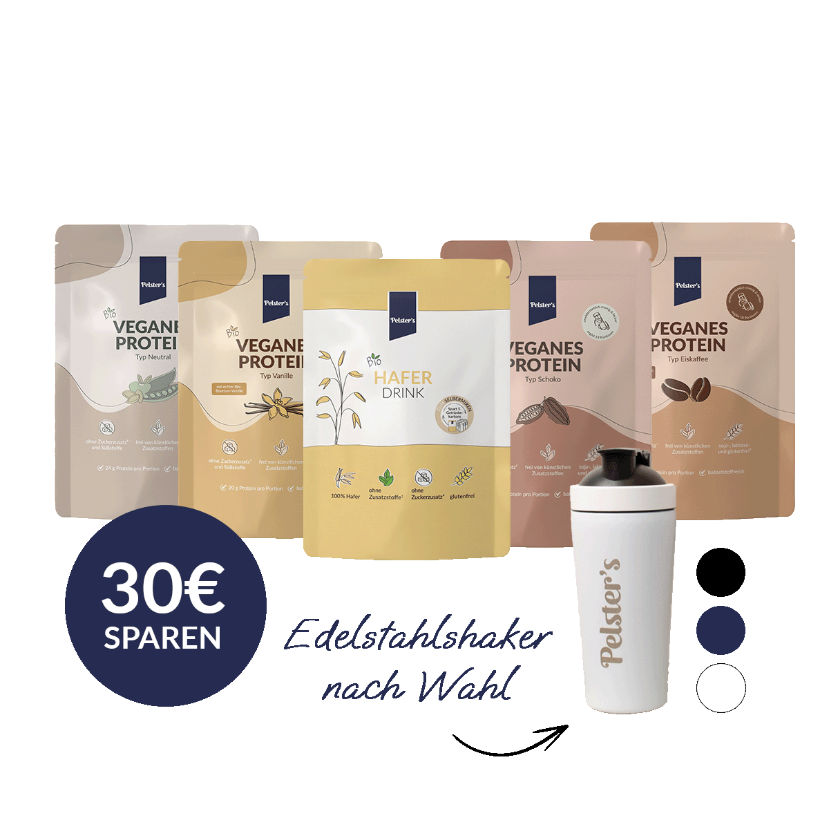 Proteinset mit Haferdrink und Edelstahlshaker und 30€ sparen