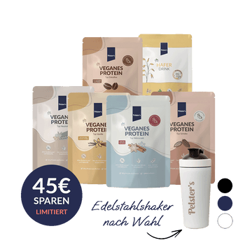 Pelsters limitiertes Protein Bundle 45€ sparen inkl. Edelstahlshaker
