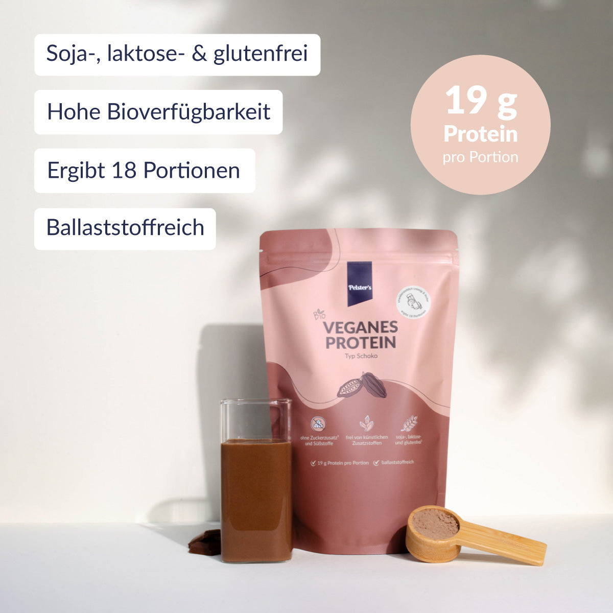 Veganes Proteinpulver Schoko mit USPs