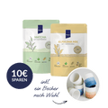 Glow Bundle mit Matcha mit Haferdrink und Kurkuma Mix und 10€ sparen auf einem Becher mit der Farbe seiner Wahl