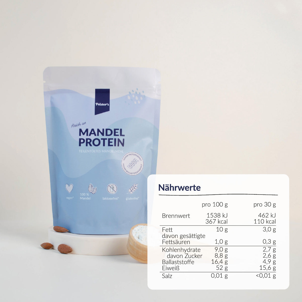 Mandelprotein mit Nährwerte