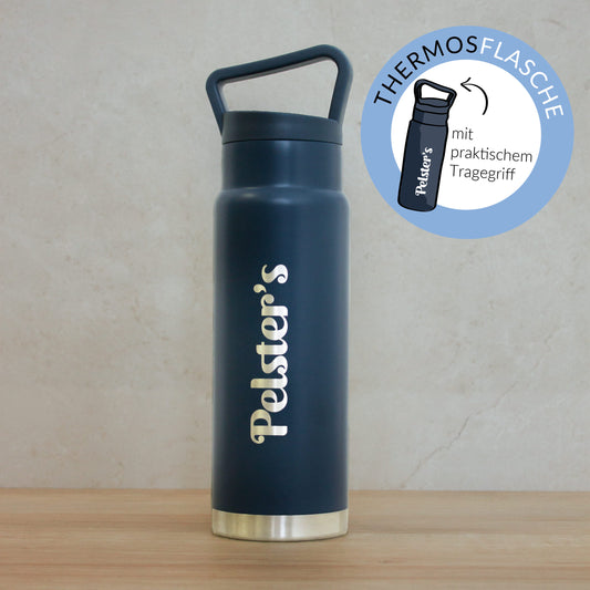 Thermos bottle with carrying handle 