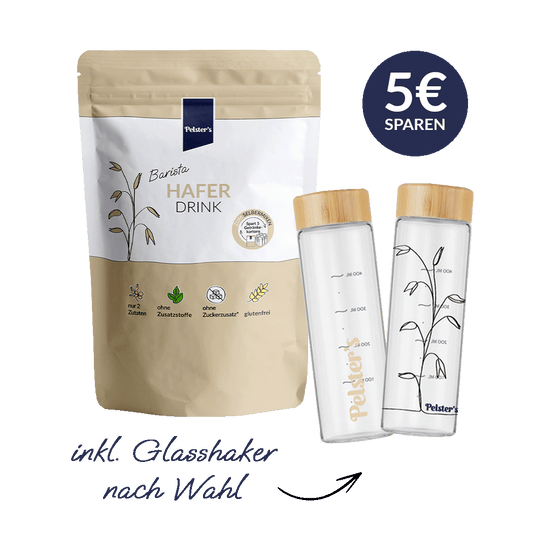 pelsters barista haferdrink starterbundle mit barista haferdrink  und glasshaker nach wahl und 5€ sparen