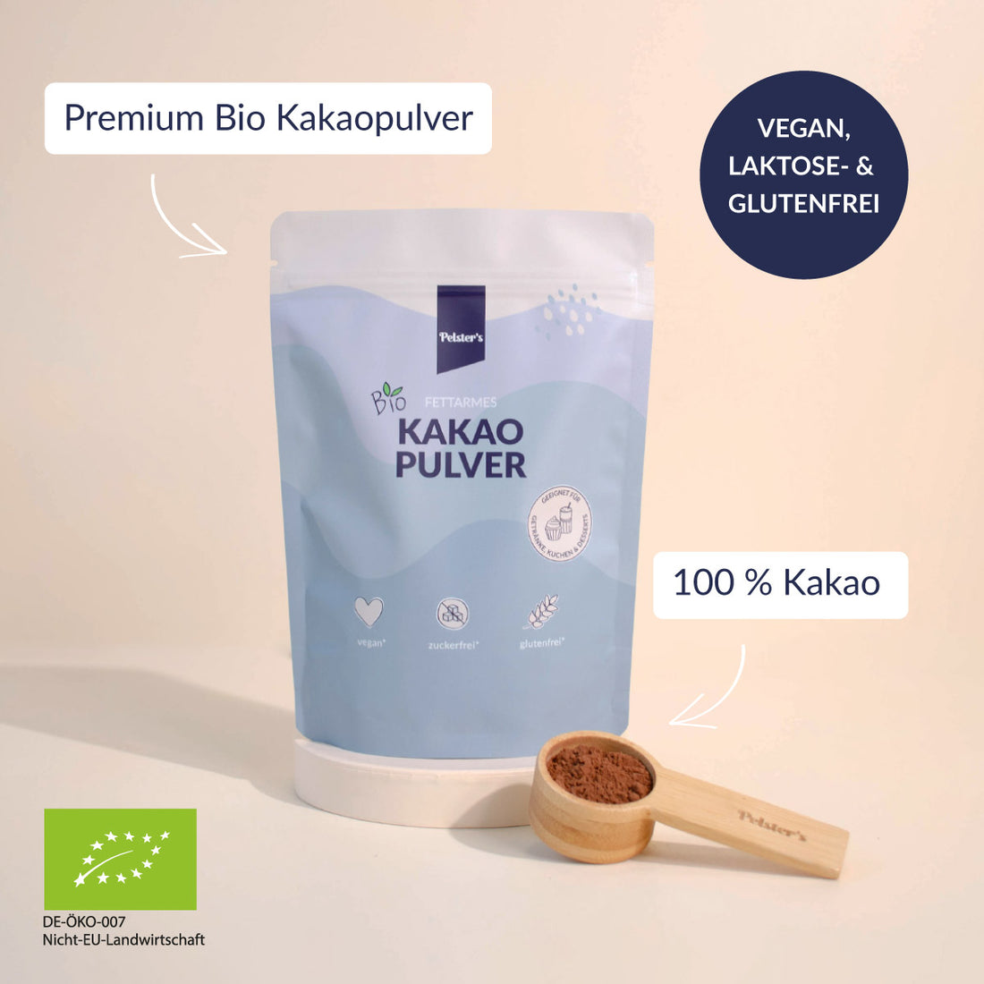 pelsters bio kakaopulver 360g Titelbild