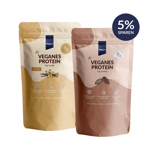 pelsters protein klassiker set mit veganem protein typ Schoko und vanille 5% sparen